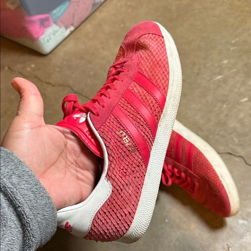Adidas Vibrant Red Textured Sneakers - Picture 4 of 14